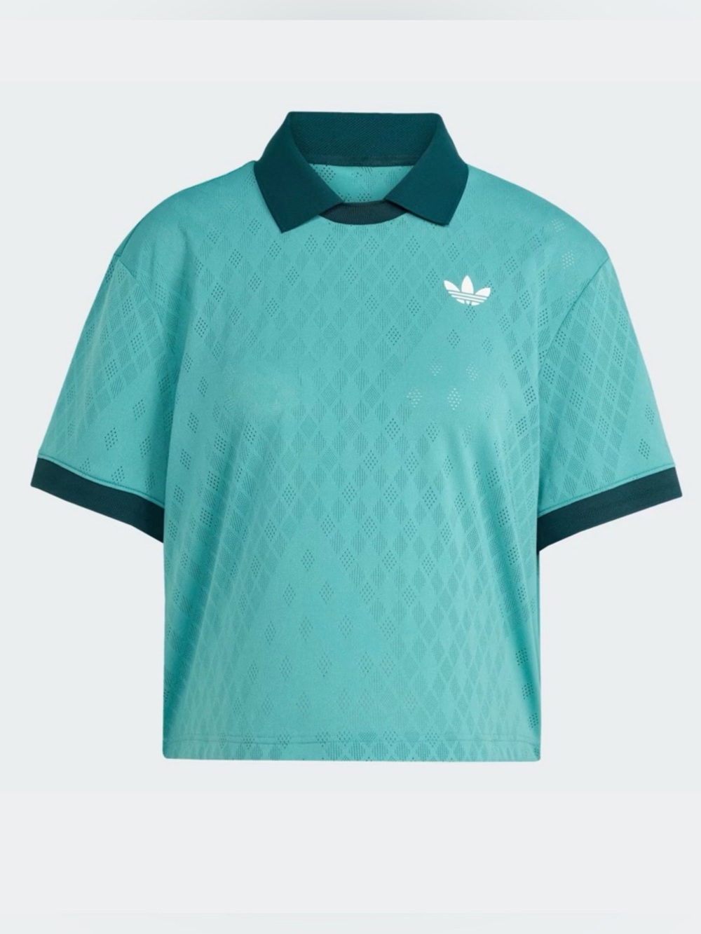Adidas [M] Tennis Pro Women's Climacool Cropped Polo Shirt White/GreenJM4734 - Picture 10 of 14
